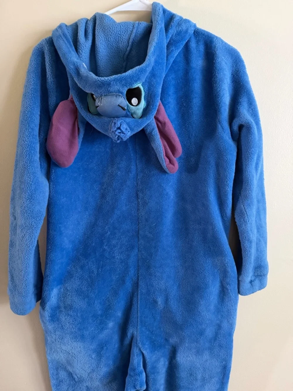 Disney Blue Plush Hooded Kids One-Piece Footie with Light Blue Panel - Picture 2 of 5